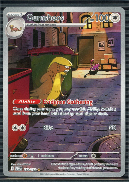 2025 Pokemon MEG EN-Mega Evolution #153 Gumshoos IR Raw trading card