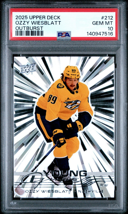 2025-26 Upper Deck Upper Deck #212 Ozzy Wiesblatt PSA 10 Graded trading card