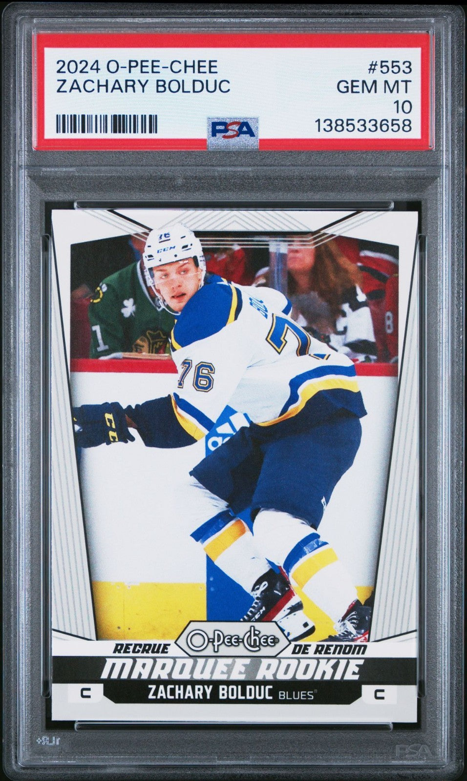 2024-25 O-Pee-Chee O-Pee-Chee #553 Zachary Bolduc MAR PSA 10 Graded trading card
