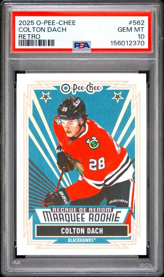 2025-26 O-Pee-Chee O-Pee-Chee #562 Colton Dach PSA 10 Graded trading card