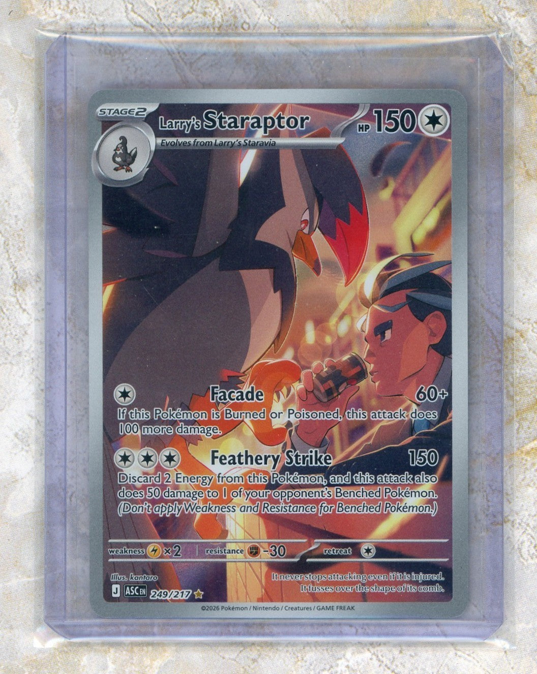 2026 Pokemon ASC EN-Ascended Heroes #249 Larry's Staraptor IR Raw trading card