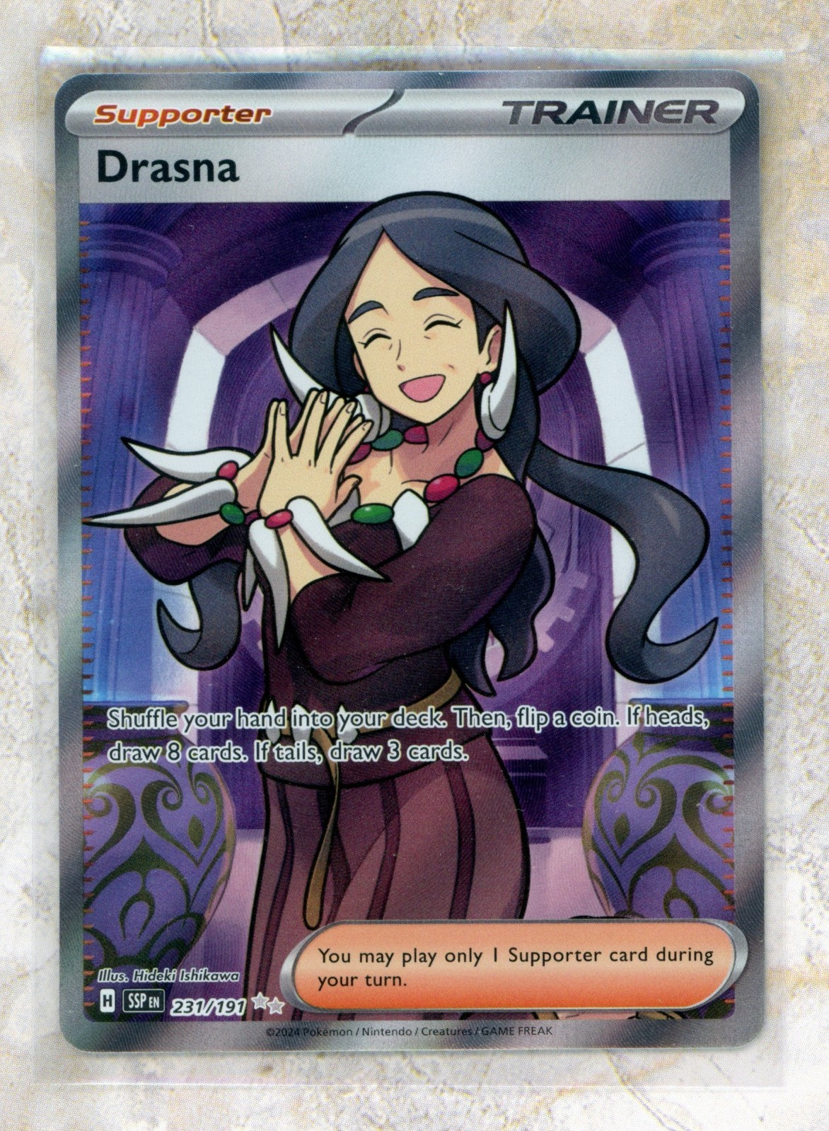 2024 Pokemon SSP EN-Surging Sparks #231 Drasna UR Raw trading card