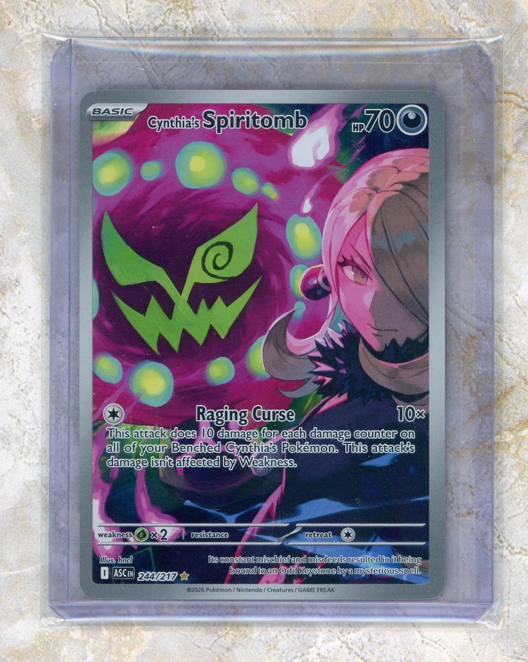 2026 Pokemon ASC EN-Ascended Heroes #244 Cynthia's Spiritomb IR Raw trading card