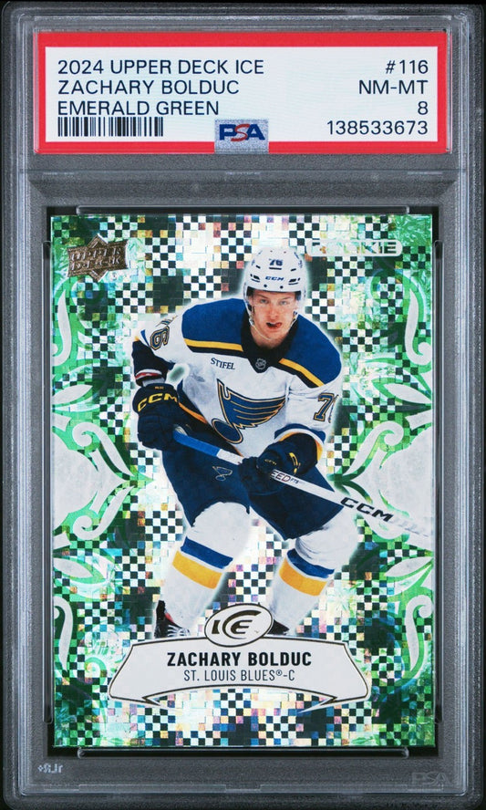 2024-25 Upper Deck Ice Upper Deck Ice #116 Zachary Bolduc PSA 8 Graded trading card