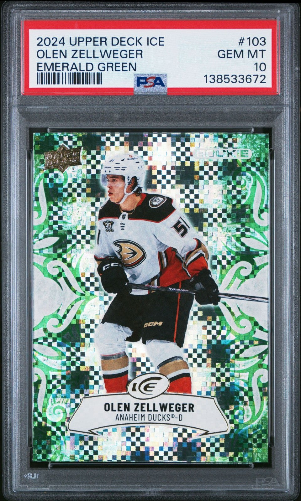 2024-25 Upper Deck Ice Upper Deck Ice #103 Olen Zellweger PSA 10 Graded trading card