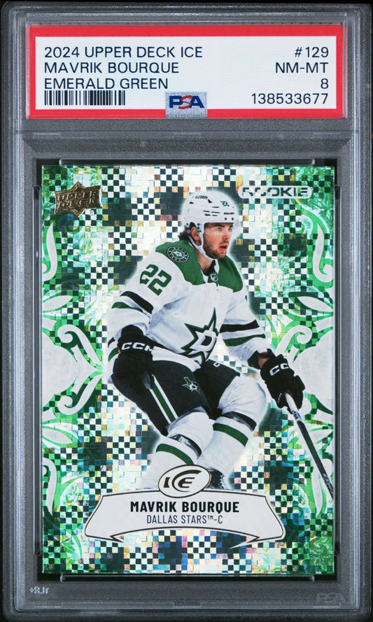 2024-25 Upper Deck Ice Upper Deck Ice #129 Mavrik Bourque PSA 8 Graded trading card