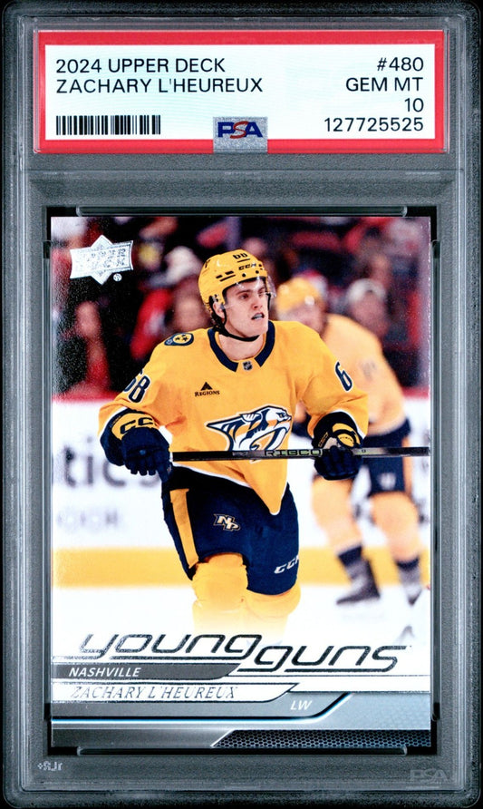 2024-25 Upper Deck Upper Deck #480 Zachary L'Heureux PSA 10 Graded trading card