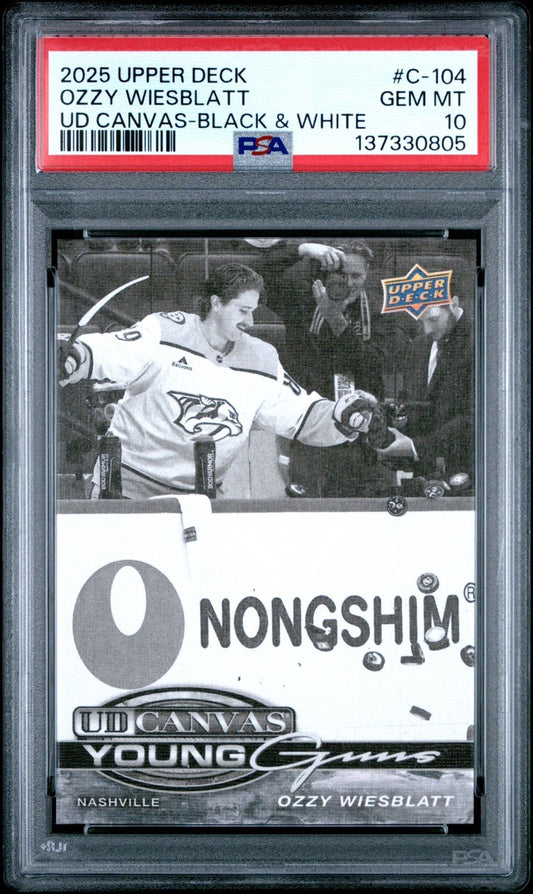 2025-26 Upper Deck Upper Deck #C104 Ozzy Wiesblatt PSA 10 Graded trading card