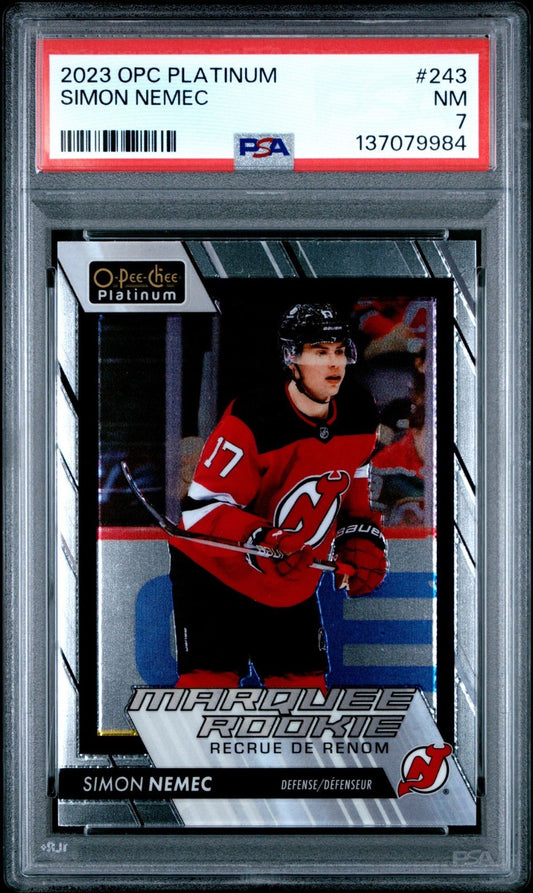2023-24 O-Pee-Chee Platinum O-Pee-Chee #243 Simon Nemec PSA 7 Graded trading card