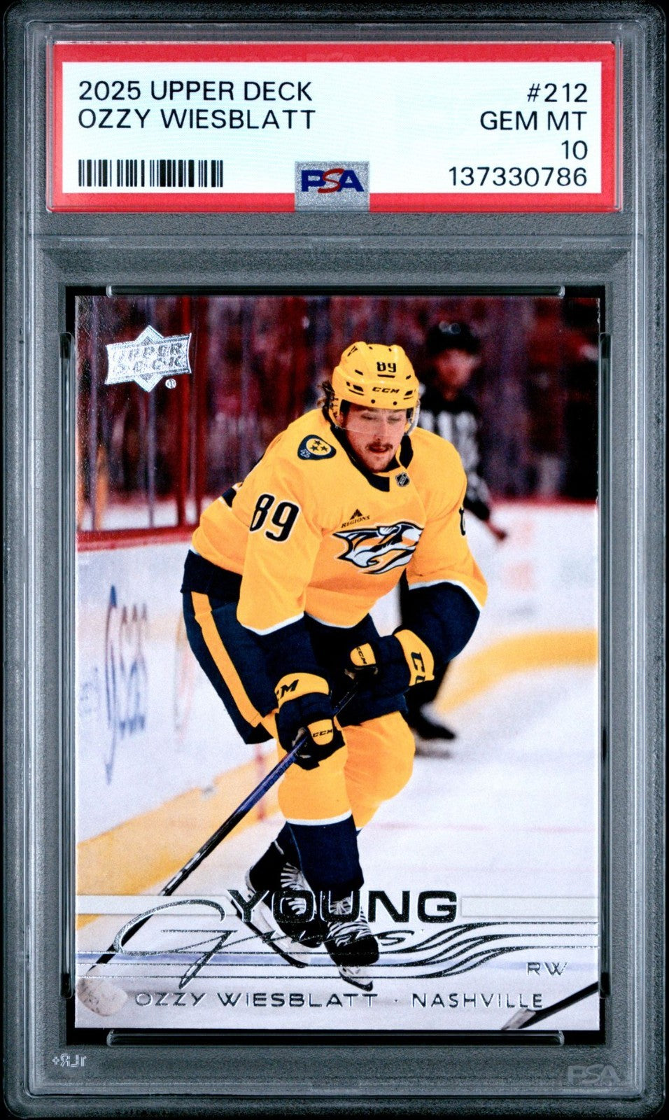 2025-26 Upper Deck Upper Deck #212 Ozzy Wiesblatt PSA 10 Graded trading card
