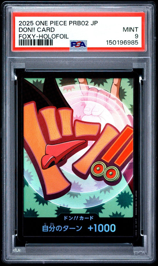 2025 One Piece PRB02-Premium Booster The Best Vol. 2 #DON!! CARD Foxy Holofoil PSA 9 Graded trading card