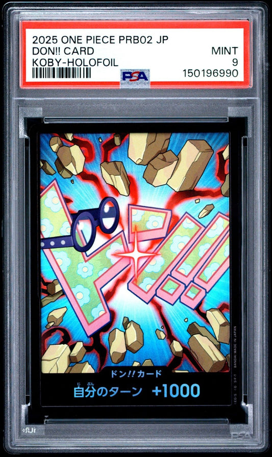 2025 One Piece PRB02-Premium Booster The Best Vol. 2 #DON!! CARD Koby Holofoil PSA 9 Graded trading card