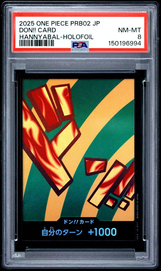2025 One Piece PRB02-Premium Booster The Best Vol. 2 #DON!! CARD Hannyabal Holofoil PSA 8 Graded trading card