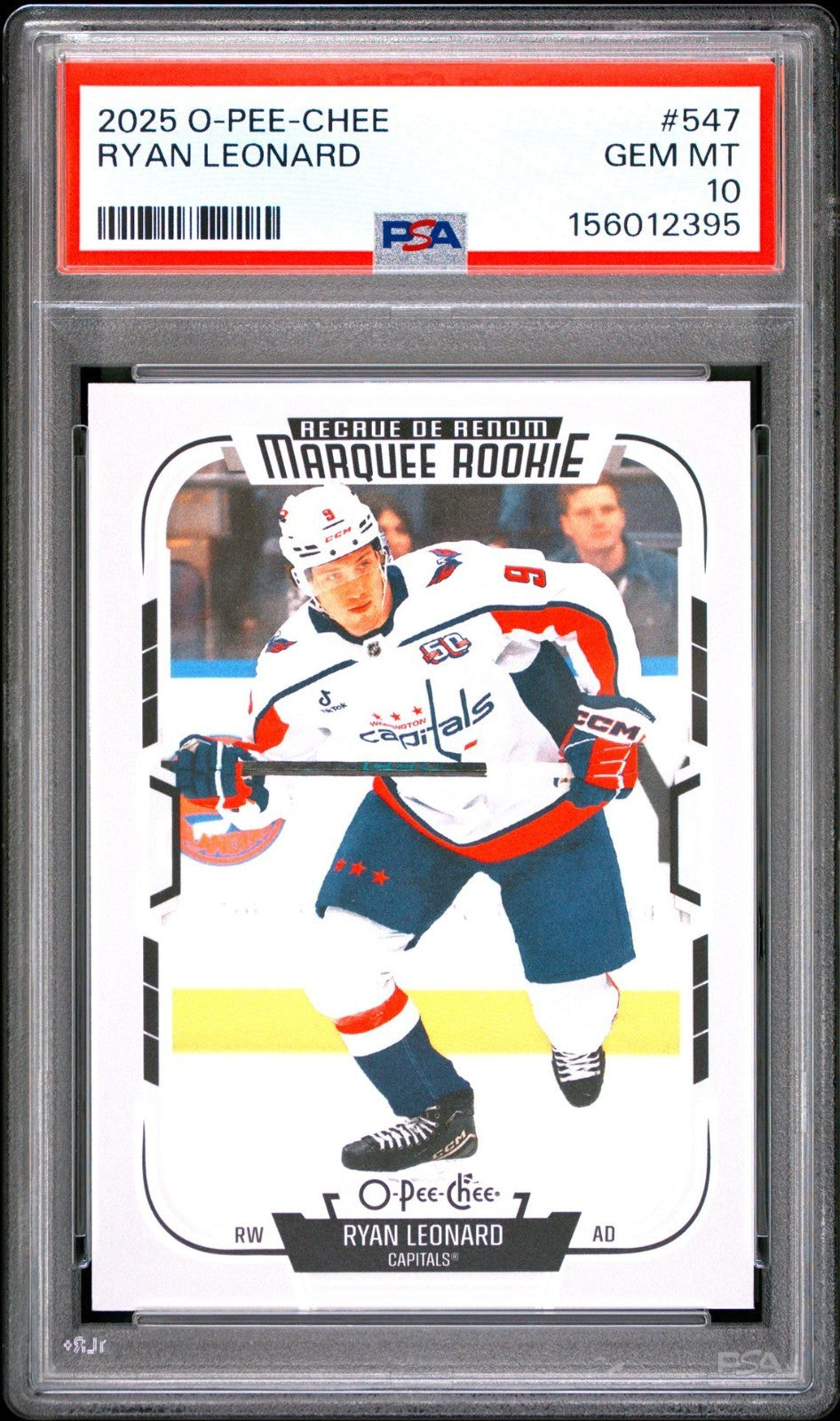 2025-26 O-Pee-Chee O-Pee-Chee #547 Ryan Leonard PSA 10 Graded trading card