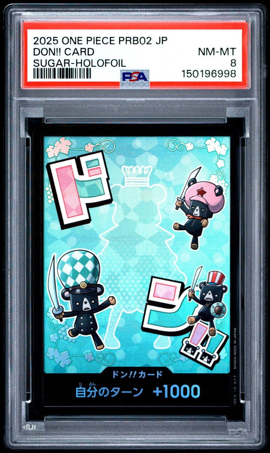 2025 One Piece PRB02-Premium Booster The Best Vol. 2 #DON!! CARD Sugar Holofoil PSA 8 Graded trading card