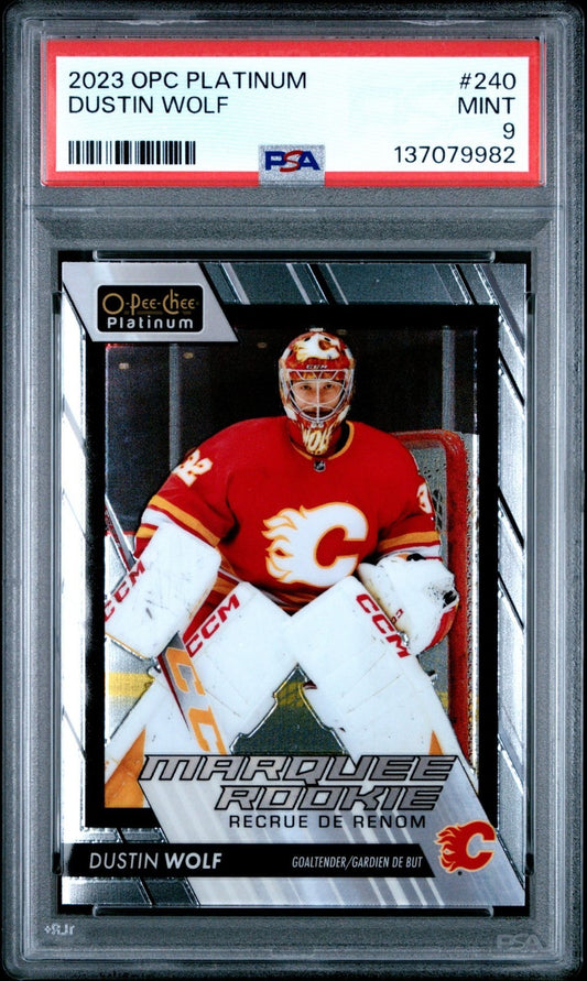 2023-24 O-Pee-Chee Platinum O-Pee-Chee Platinum #240 Dustin Wolf MAR PSA 9 Graded trading card