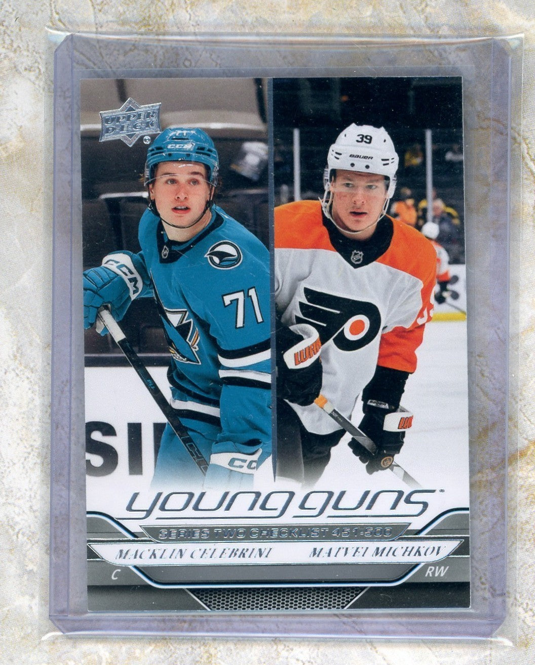 2024-25 Upper Deck Upper Deck #500 Macklin Celebrini/Matvei Mitchov Checklist Raw trading card