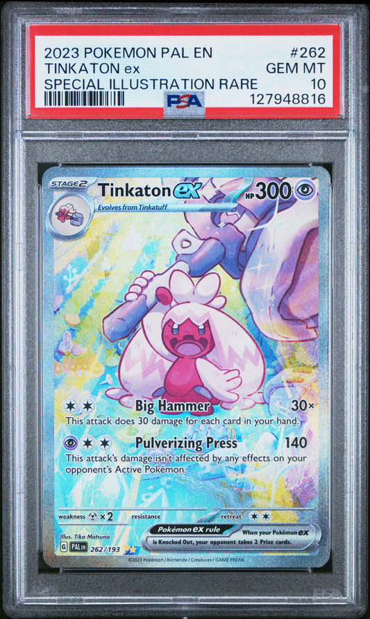 2023 Pokémon PAL EN Tinkaton ex #262 Special Illustration Rare — PSA 10 Cert #127948816