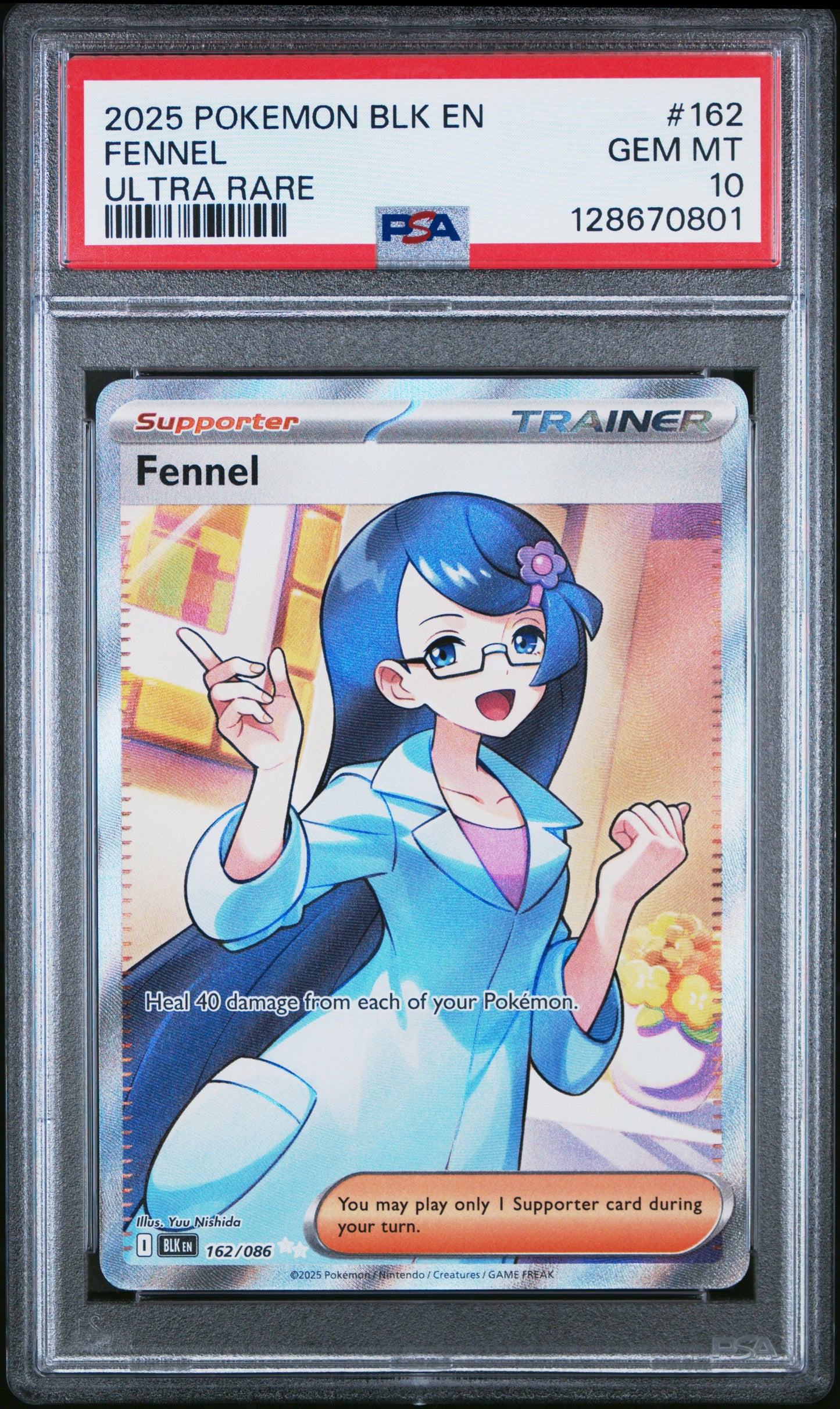 2025 Pokémon BLK EN Fennel #162 Ultra Rare PSA 10 Cert #128670801