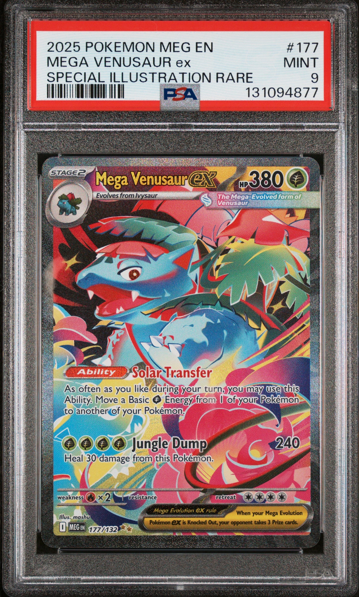 2025 Pokémon MEG EN Mega Venusaur ex #177 Special Illustration Rare — PSA 9 Cert #131094877