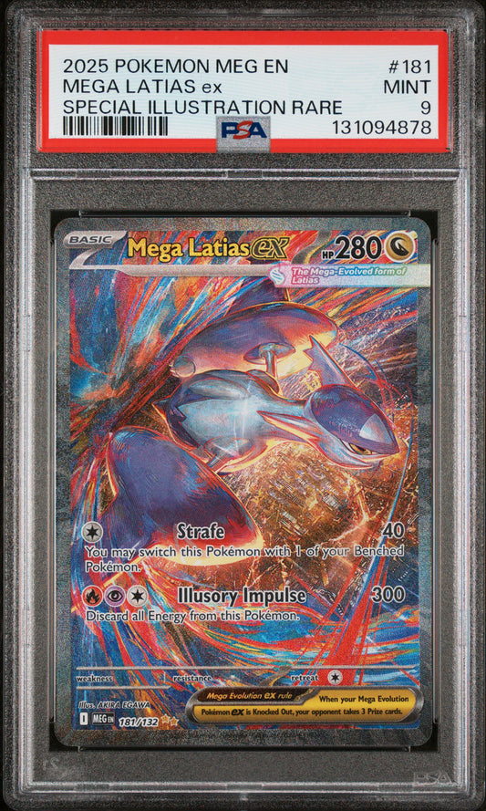 2025 Pokémon MEG EN Mega Latias ex #181 Special Illustration Rare — PSA 9 Cert #131094878