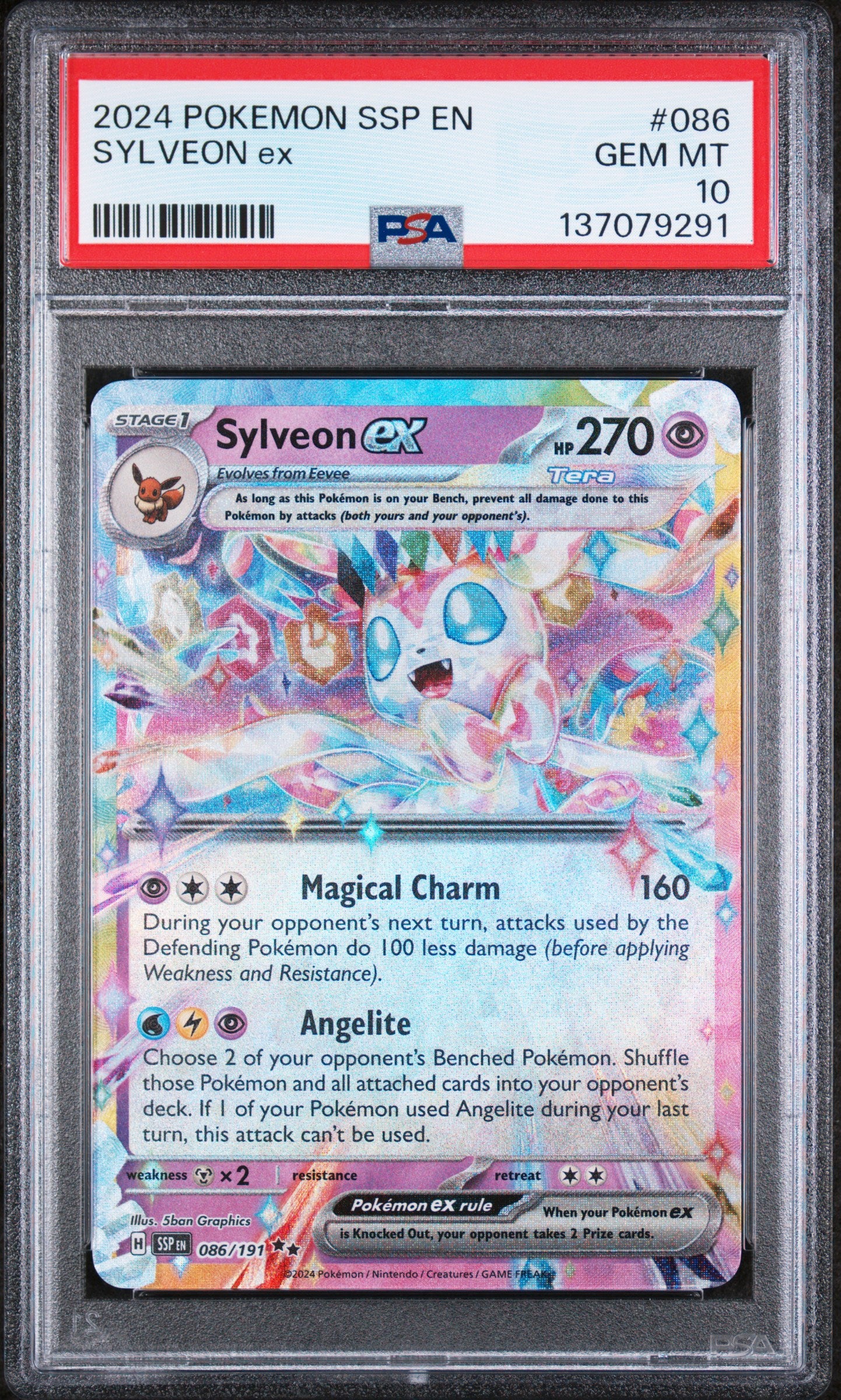2024 Pokémon SSP EN Sylveon ex #086 Tera PSA 10 GEM MT