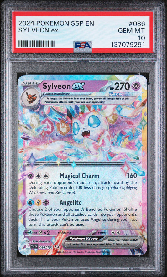 2024 Pokémon SSP EN Sylveon ex #086 Double Rare PSA 10 Cert #137079291