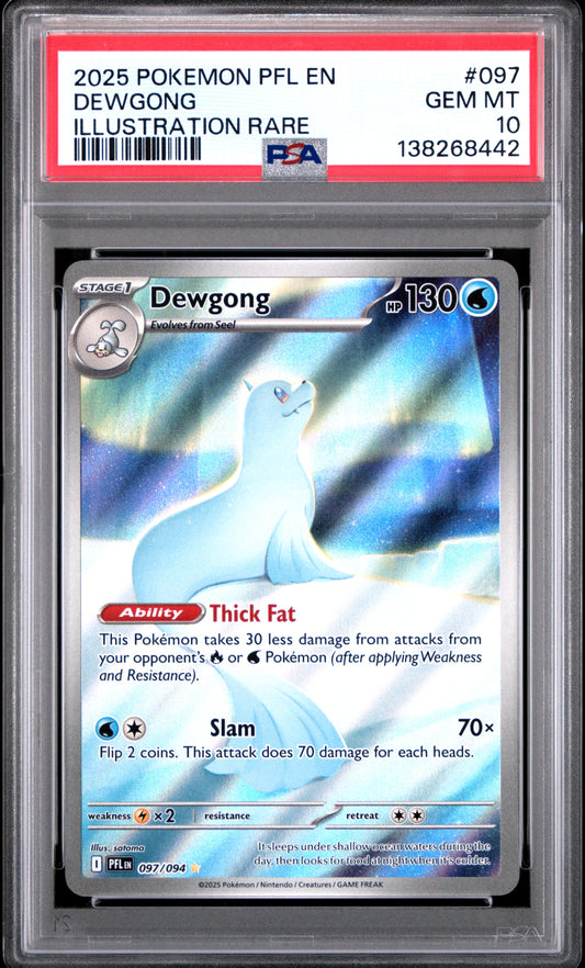 2025 Pokémon PFL EN Phantasmal Flames Dewgong #097 Illustration Rare PSA 10 Cert #138268442