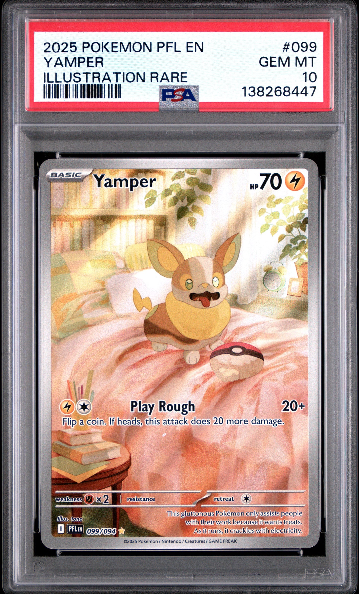 2025 Pokémon PFL EN Phantasmal Flames Yamper #099 Illustration Rare PSA 10 Cert #138268447