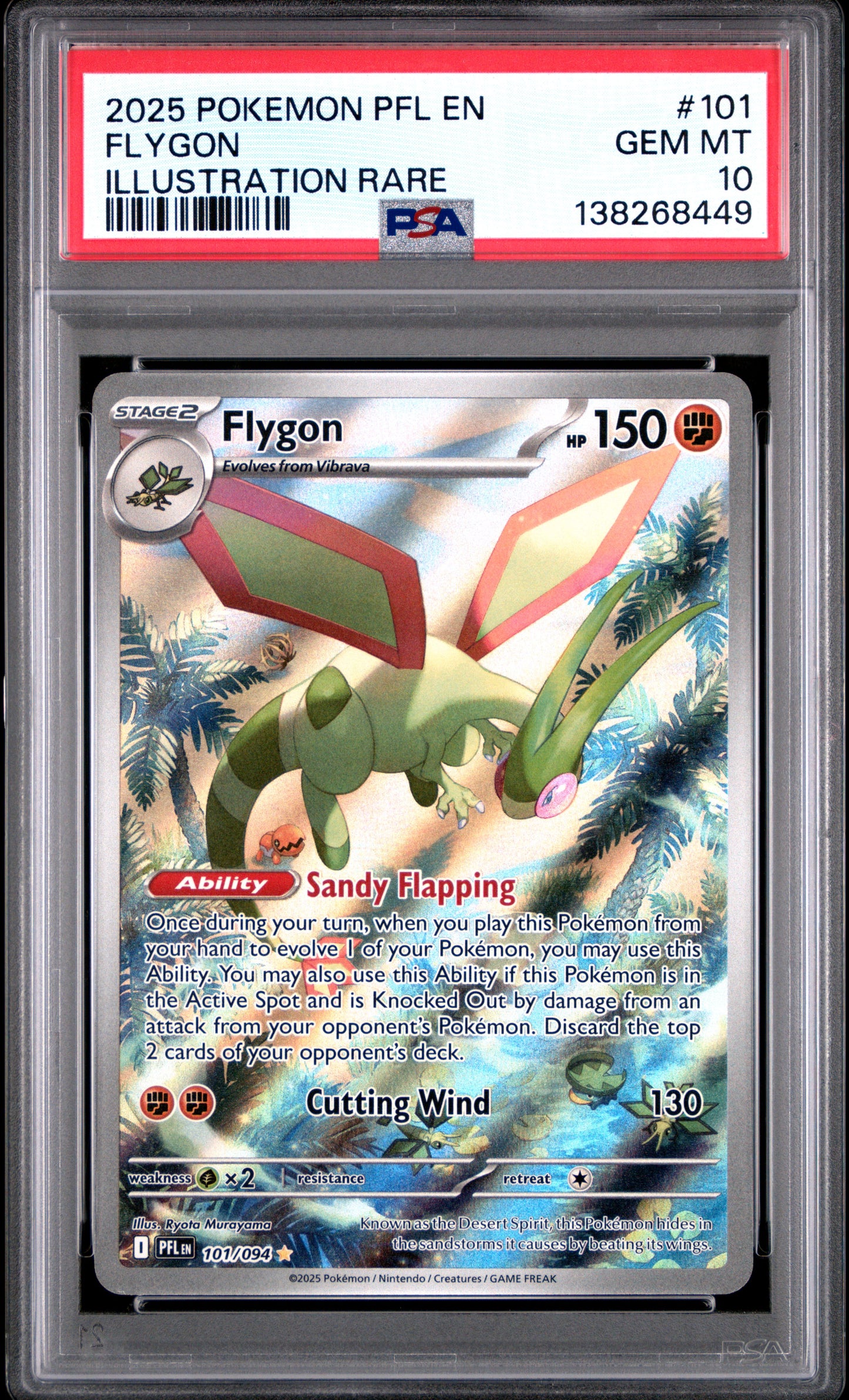 2025 Pokémon PFL EN Phantasmal FlamesFlygon #101 Illustration Rare PSA 10 Cert #138268449
