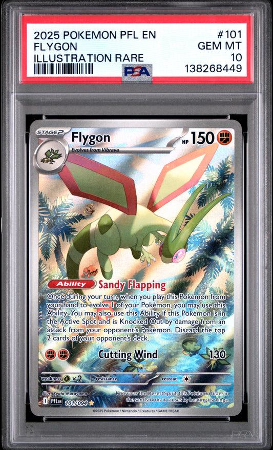 2025 Pokémon PFL EN Phantasmal FlamesFlygon #101 Illustration Rare PSA 10 Cert #138268449
