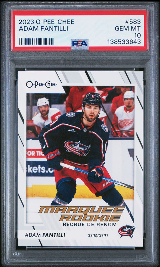 2023-24 O-Pee-Chee Hockey Adam Fantilli #583 Marquee Rookie PSA 10 Cert #138533643
