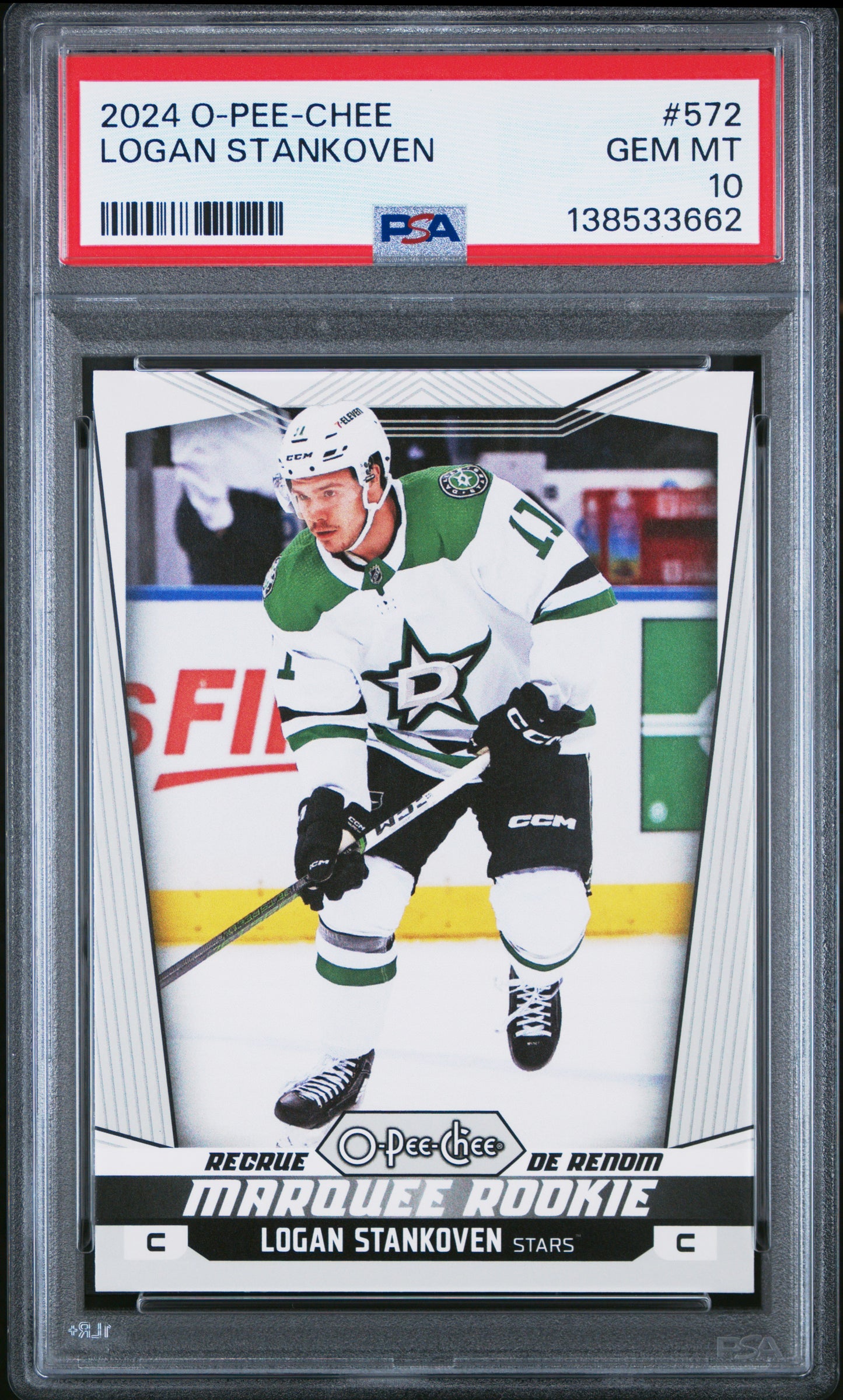 2024-25 O-Pee-Chee Hockey Logan Stankoven #572 Marquee Rookie PSA 10 Cert #138533662