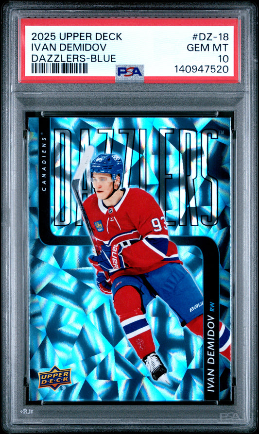 2025-26 Upper Deck Series 1 Hockey Ivan Demidov #DZ-18 Dazzlers Blue PSA 10 Cert #140947520