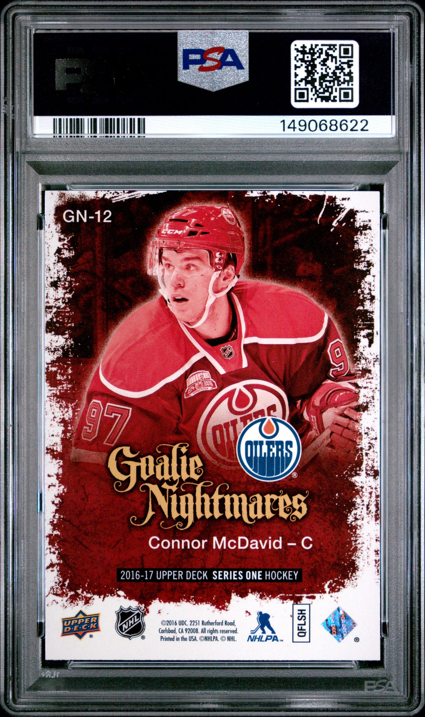 2016-17 Upper Deck Series 1 Connor McDavid #GN-12 Goalie Nightmares PSA 10 Cert #149068622