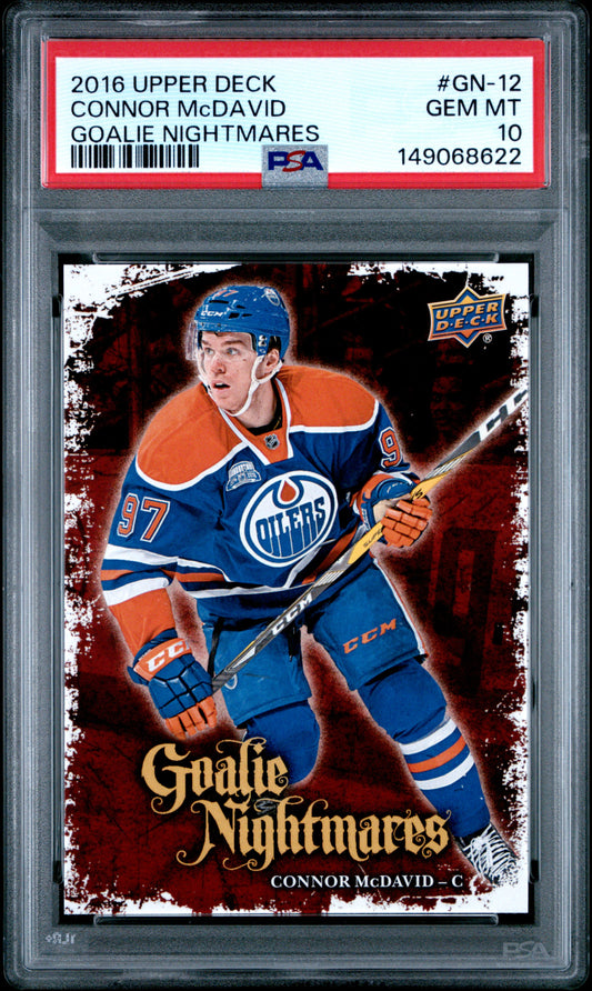 2016-17 Upper Deck Series 1 Connor McDavid #GN-12 Goalie Nightmares PSA 10 Cert #149068622