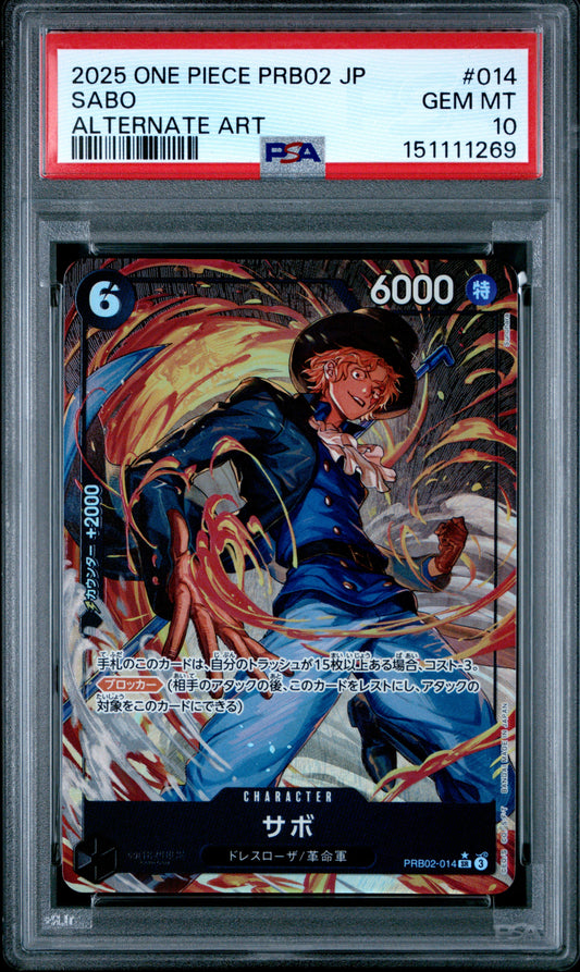 2025 One Piece PRB02 JP Premium Booster The Best Vol.2 PRB02-014 Sabo Alternate Art — PSA 10 Cert #151111269