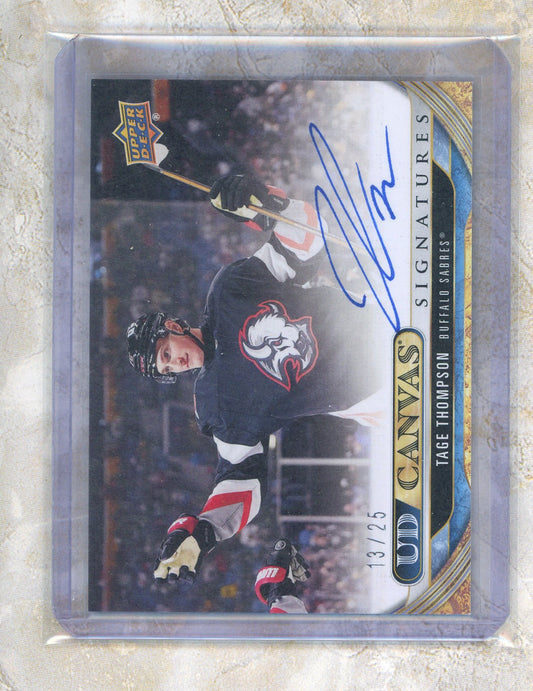 2024-25 Upper Deck Extended Series Tage Thompson UD Canvas Signatures #CA-2 /25 Raw