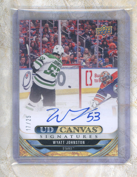 2024-25 Upper Deck Extended Series Wyatt Johnston UD Canvas Signatures #CA-3 /25 Raw