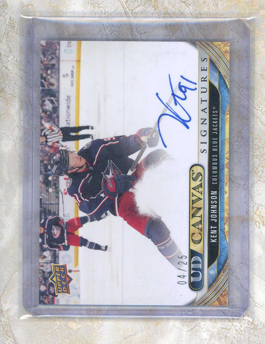 2024-25 Upper Deck Extended Series Kent Johnson UD Canvas Signatures #CA-4 /25 Raw